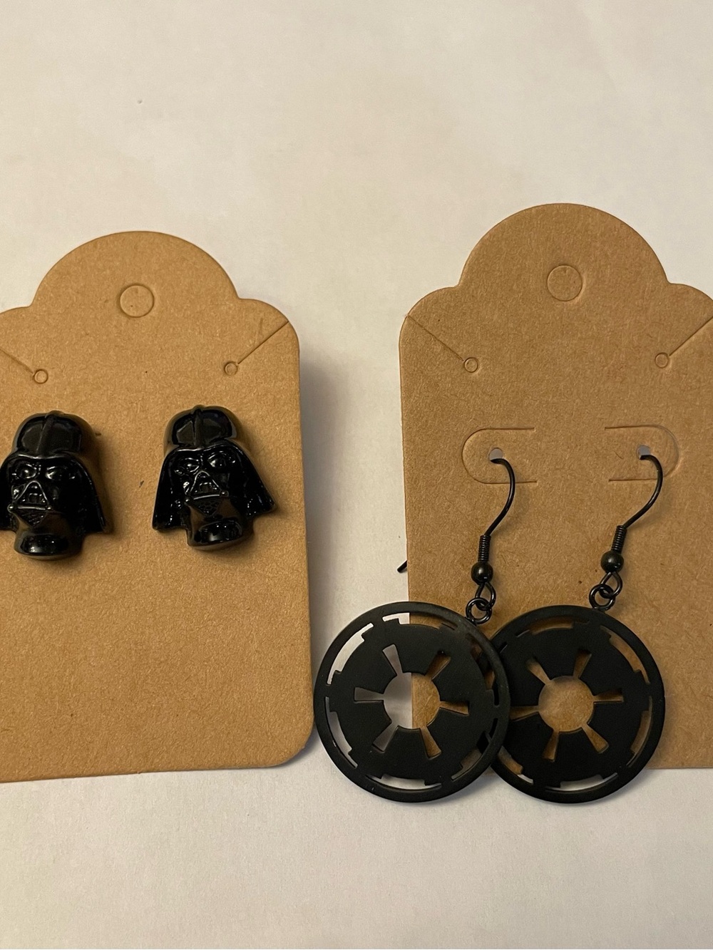 Star Wars Black Imperial Emblem Drop and Darth Vader Earrings